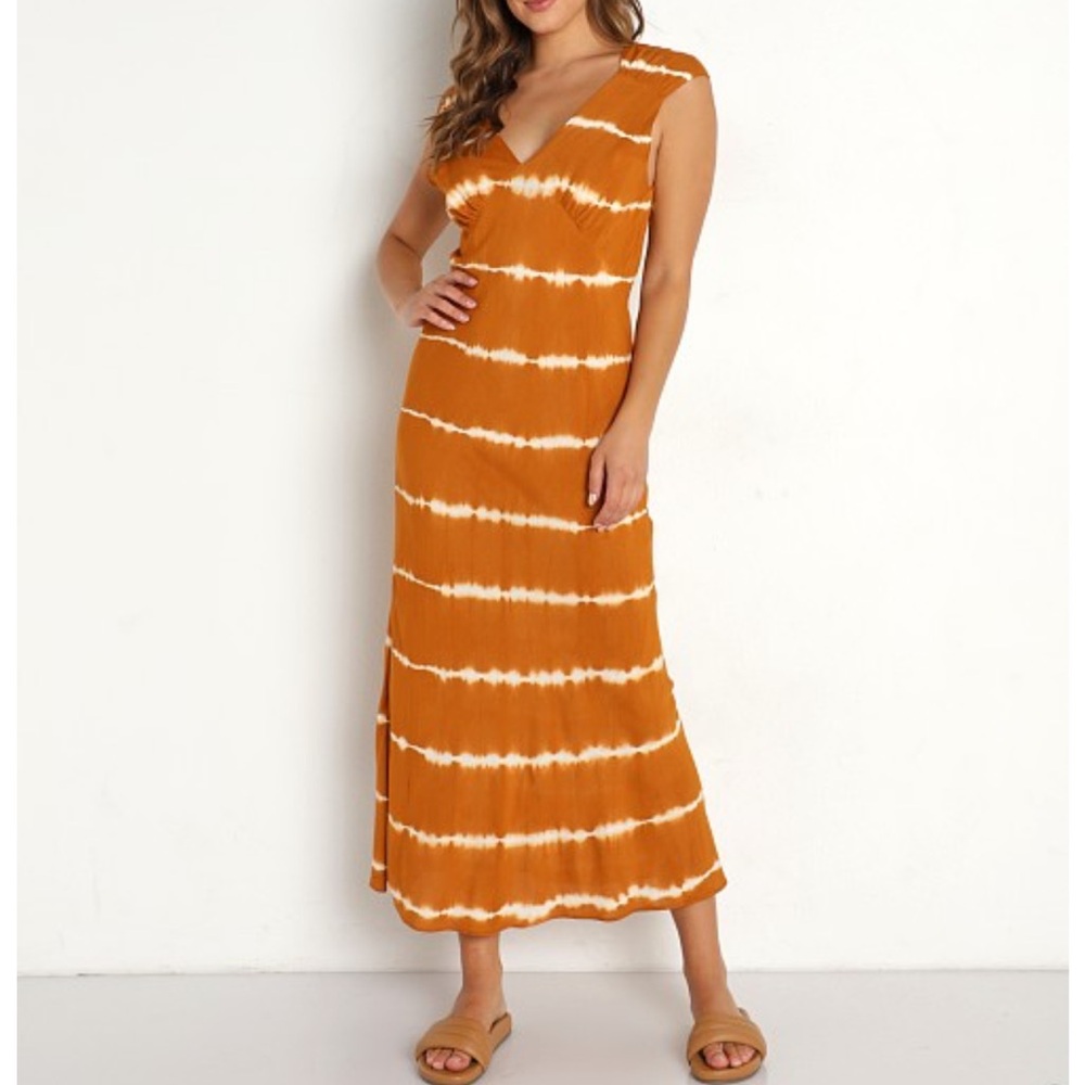 Jen's Pirate Booty Orange and White Maxi Dress